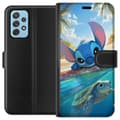 Miniatyrbilde 1 av 3: Samsung Galaxy A52 5G Lommeboketui Stitch med skilpadde - søt blå alien i tropisk strandmiljø fra Disney