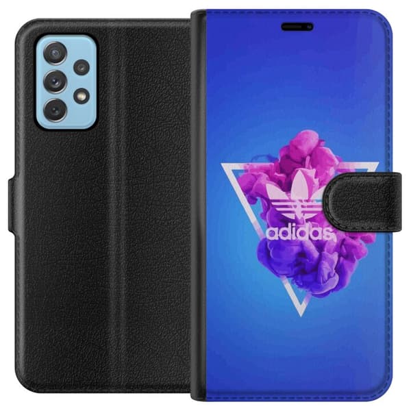 Samsung Galaxy A52 5G Lommeboketui Adidas-inspirert blått design - sporty motiv med retro vibe i blåtoner