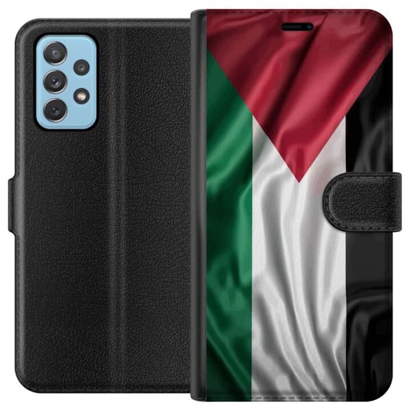 Samsung Galaxy A52 5G Tegnebogsetui Palestinaflaget – ikonisk frihedssymbol i rød, sort, hvid og grøn