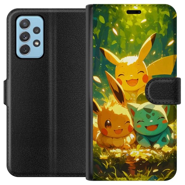 Samsung Galaxy A52 5G Tegnebogsetui Pixelmonster spillestil - farverig design til retro-elskende gamere
