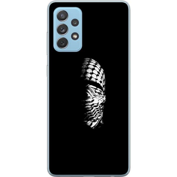 Samsung Galaxy A52 5G Genomskinligt Skal Keffiyeh-mönster – klassisk svartvit palestinasjal med kulturell tyngd
