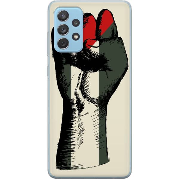 Samsung Galaxy A52 5G Gennemsigtig cover Hånd bundet i Palæstinas farver - kraftfuldt symbol for frihedsbevægelsen