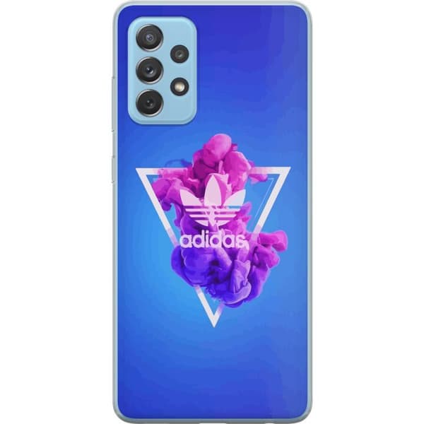 Samsung Galaxy A52 5G Gjennomsiktig deksel Adidas-inspirert blått design - sporty motiv med retro vibe i blåtoner