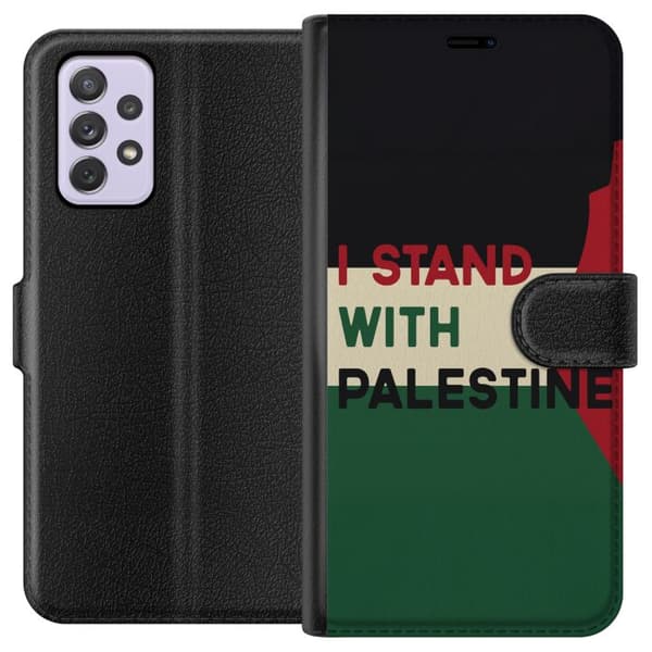 Samsung Galaxy A52s 5G Plånboksfodral Stand with Palestine – solidaritetsdesign med starkt budskap