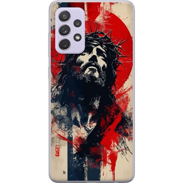 Samsung Galaxy A52s 5G Gennemsigtig cover Jesus med kors - kristent motiv med stærk symbolik om tro og håb