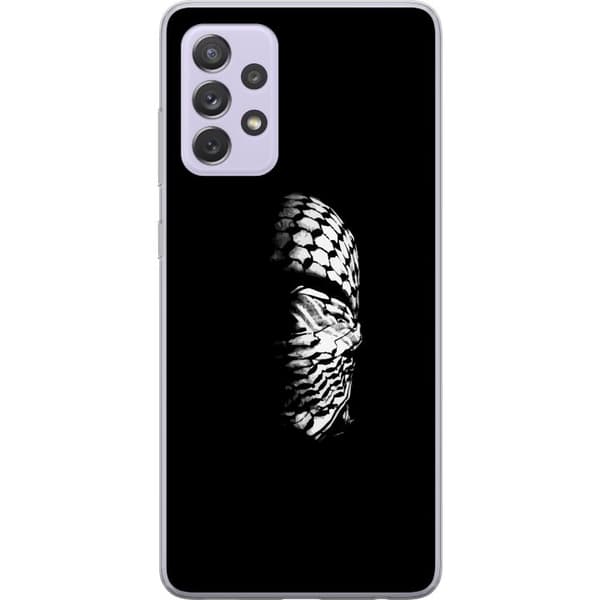 Samsung Galaxy A52s 5G Läpinäkyvä kuori Keffiyeh-kuviointi - klassinen palestiinalainen mustavalkoinen shaali, jolla on kulttuurinen merkitys