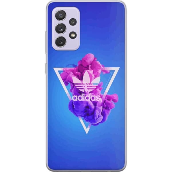 Samsung Galaxy A52s 5G Gennemsigtig cover Adidas-inspireret blåt design - sporty motiv med retrovibe i blå toner
