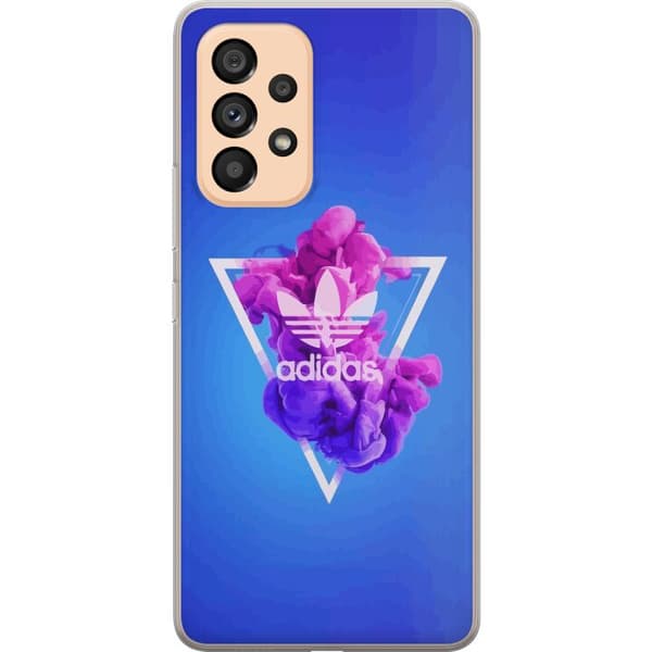 Samsung Galaxy A53 5G Genomskinligt Skal Adidas-inspirerad blå design – sportigt motiv med retrovibe i blå toner