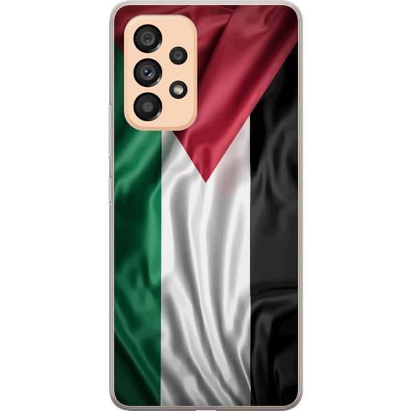 Samsung Galaxy A53 5G Gennemsigtig cover Palestinaflaget – ikonisk frihedssymbol i rød, sort, hvid og grøn