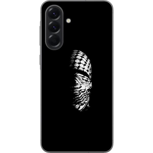 Samsung Galaxy A56 Gennemsigtig cover Keffiyeh-mønster - klassisk sort-hvid palæstinensisk tørklæde med kulturel betydning
