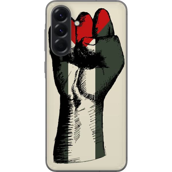 Samsung Galaxy A56 Gennemsigtig cover Hånd bundet i Palæstinas farver - kraftfuldt symbol for frihedsbevægelsen