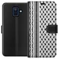 Miniatyrbillede 1 af 3: Samsung Galaxy A6 (2018) Tegnebogsetui Palæstinensisk mønster - inspireret af traditionel stil keffiyeh-stof