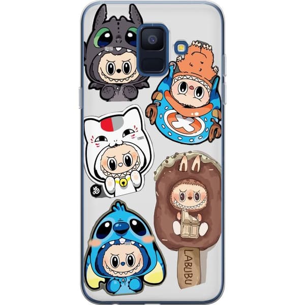 Samsung Galaxy A6 (2018) Genomskinligt Skal Labubu figursamling – Pop Mart Labubu The Monsters i färgglad design
