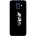 Miniatyrbilde 1 av 3: Samsung Galaxy A6 (2018) Gjennomsiktig deksel Keffiyeh-mønster - klassisk svart-hvit palestinsk sjal med kulturell betydning