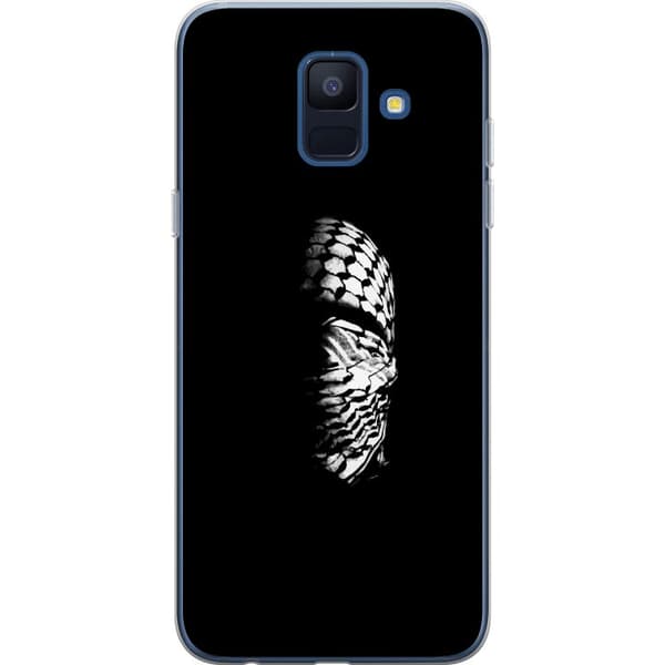 Samsung Galaxy A6 (2018) Gjennomsiktig deksel Keffiyeh-mønster - klassisk svart-hvit palestinsk sjal med kulturell betydning