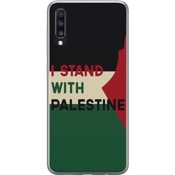 Samsung Galaxy A70 Genomskinligt Skal Stand with Palestine – solidaritetsdesign med starkt budskap
