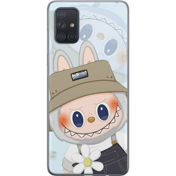 Samsung Galaxy A71 Läpinäkyvä kuori Labubu hattuineen - Pop Mart -hahmo Mr. Butcher retrotyylillä ja luonteella