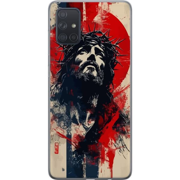 Samsung Galaxy A71 Läpinäkyvä kuori Jeesus ristillä - kristillinen aihe vahvalla symboliikalla uskosta ja toivosta