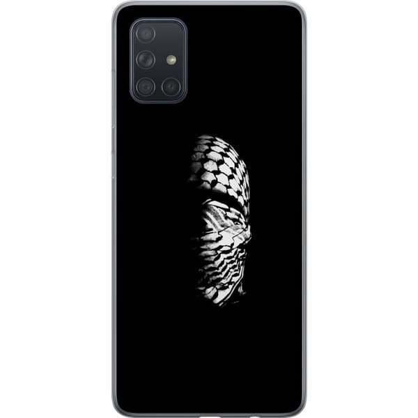 Samsung Galaxy A71 Läpinäkyvä kuori Keffiyeh-kuviointi - klassinen palestiinalainen mustavalkoinen shaali, jolla on kulttuurinen merkitys