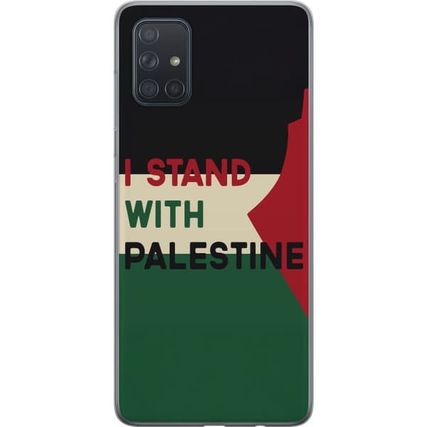 Samsung Galaxy A71 Läpinäkyvä kuori Pysähdy Palestiinan puolesta - solidaarisuussuunnittelu vahvalla viestillä