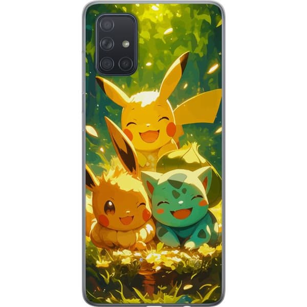 Samsung Galaxy A71 Gjennomsiktig deksel Pixelmonster spillstil - fargerik design for retro-elskende spillere