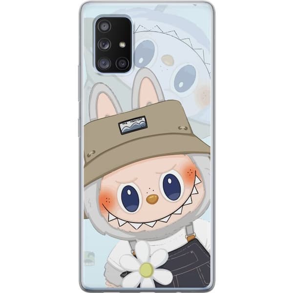 Samsung Galaxy A71 5G Läpinäkyvä kuori Labubu hattuineen - Pop Mart -hahmo Mr. Butcher retrotyylillä ja luonteella