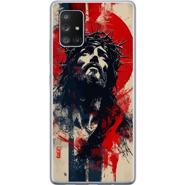 Samsung Galaxy A71 5G Läpinäkyvä kuori Jeesus ristillä - kristillinen aihe vahvalla symboliikalla uskosta ja toivosta
