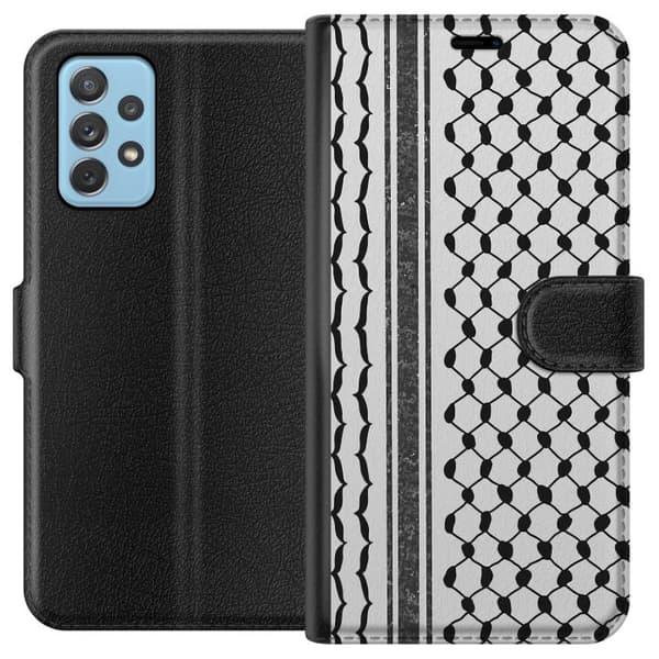 Samsung Galaxy A72 5G Tegnebogsetui Palæstinensisk mønster - inspireret af traditionel stil keffiyeh-stof