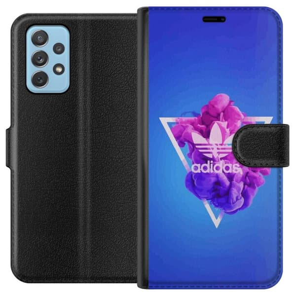 Samsung Galaxy A72 5G Lommeboketui Adidas-inspirert blått design - sporty motiv med retro vibe i blåtoner