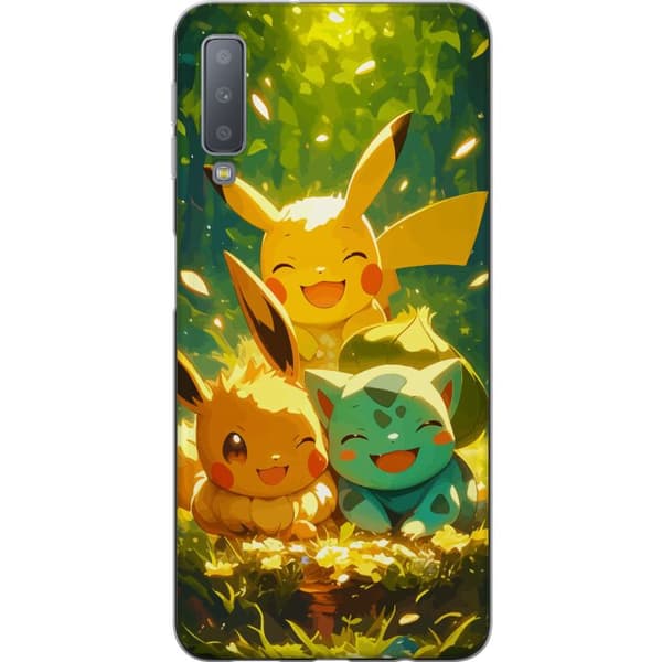 Samsung Galaxy A7 (2018) Genomskinligt Skal Pixelmonster spelstil – färgstark design för retroälskande gamers