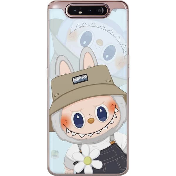 Samsung Galaxy A80 Gjennomsiktig deksel Labubu med hatt - Pop Mart-figur Mr. Butcher i retrostil med karakter
