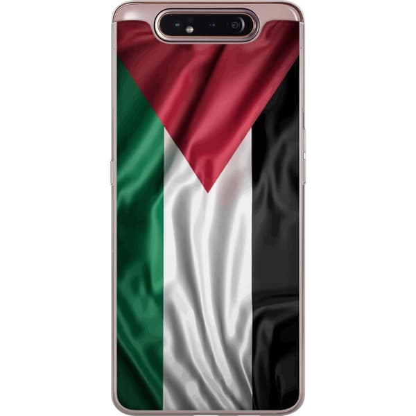 Samsung Galaxy A80 Gennemsigtig cover Palestinaflaget – ikonisk frihedssymbol i rød, sort, hvid og grøn