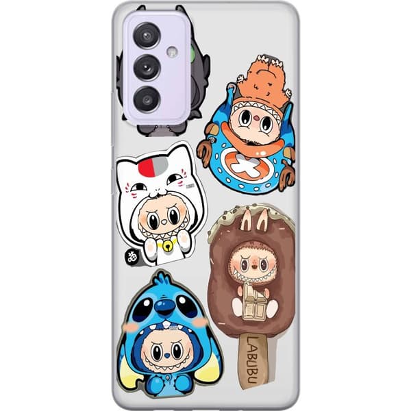 Samsung Galaxy A82 5G Läpinäkyvä kuori Labubu hahmokokoelma - Pop Mart Labubu The Monsters väriluulisessa muotoilussa