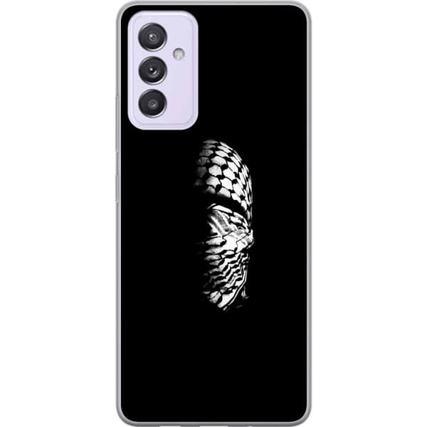 Samsung Galaxy A82 5G Genomskinligt Skal Keffiyeh-mönster – klassisk svartvit palestinasjal med kulturell tyngd
