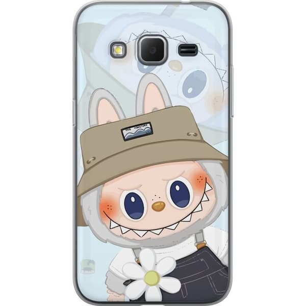 Samsung Galaxy Core Prime Läpinäkyvä kuori Labubu hattuineen - Pop Mart -hahmo Mr. Butcher retrotyylillä ja luonteella