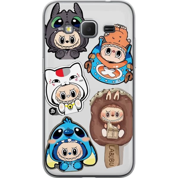 Samsung Galaxy Core Prime Gjennomsiktig deksel Labubu figure samling - Pop Mart Labubu The Monsters i fargerik design