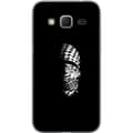 Miniatyrbilde 1 av 3: Samsung Galaxy Core Prime Gjennomsiktig deksel Keffiyeh-mønster - klassisk svart-hvit palestinsk sjal med kulturell betydning