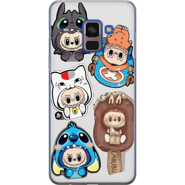 Samsung Galaxy A8 (2018) Läpinäkyvä kuori Labubu hahmokokoelma - Pop Mart Labubu The Monsters väriluulisessa muotoilussa