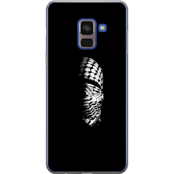 Samsung Galaxy A8 (2018) Gennemsigtig cover Keffiyeh-mønster - klassisk sort-hvid palæstinensisk tørklæde med kulturel betydning