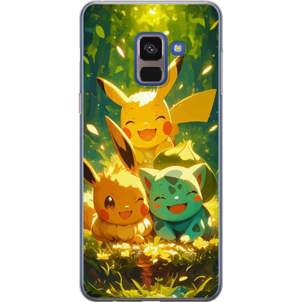 Samsung Galaxy A8 (2018) Gennemsigtig cover Pixelmonster spillestil - farverig design til retro-elskende gamere