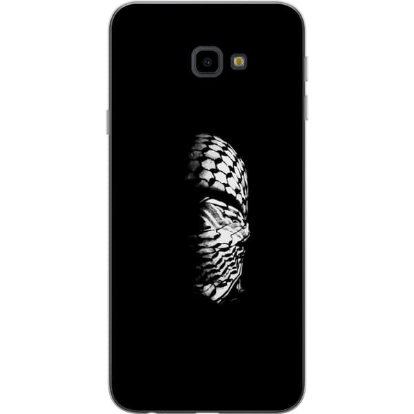 Samsung Galaxy J4+ Läpinäkyvä kuori Keffiyeh-kuviointi - klassinen palestiinalainen mustavalkoinen shaali, jolla on kulttuurinen merkitys