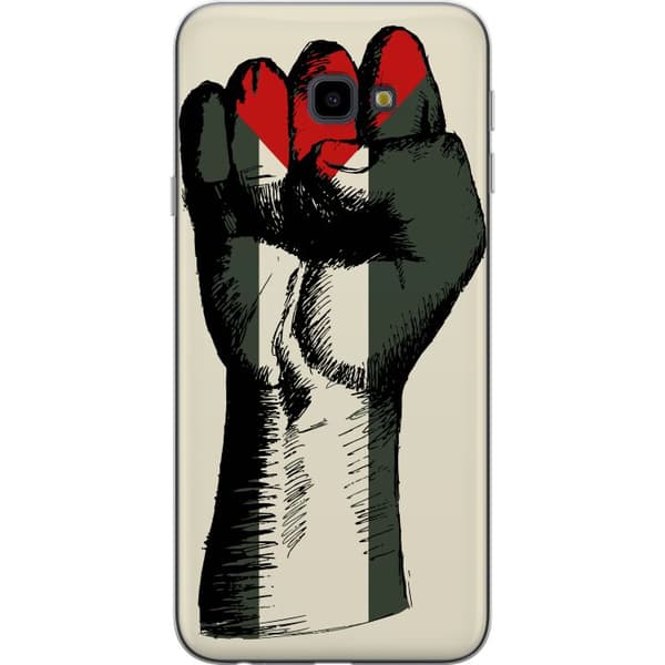 Samsung Galaxy J4+ Gjennomsiktig deksel Hand knyttet i Palestinas farger - kraftig symbol for frihetsbevegelsen
