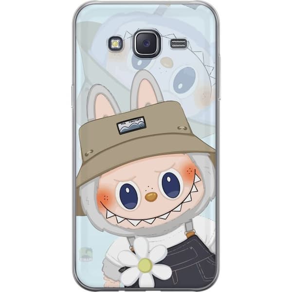 Samsung Galaxy J5 Gennemsigtig cover Labubu med hat - Pop Mart figur Mr. Butcher i retro-stil med karakter