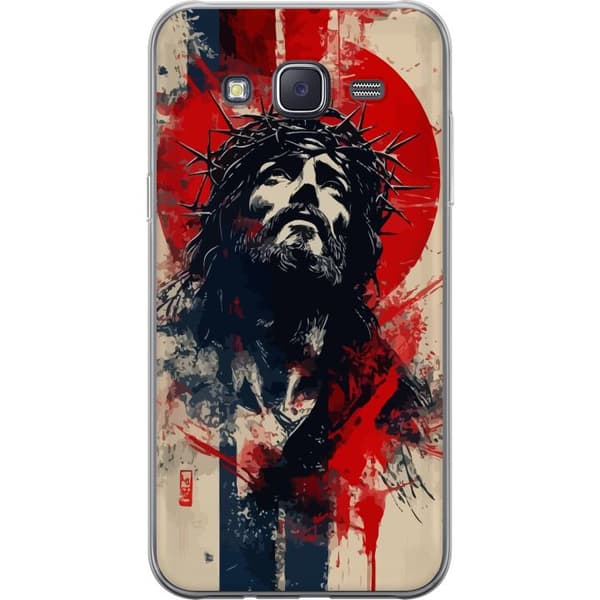 Samsung Galaxy J5 Gjennomsiktig deksel Jesus med kors - kristent motiv med sterk symbolikk om tro og håp