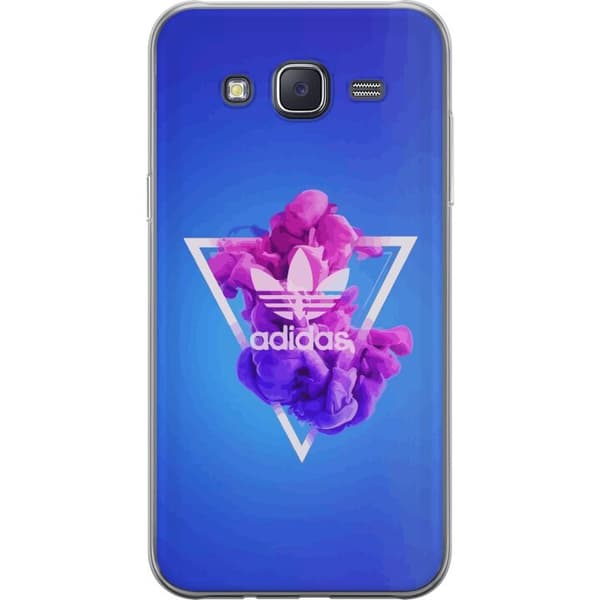 Samsung Galaxy J5 Gennemsigtig cover Adidas-inspireret blåt design - sporty motiv med retrovibe i blå toner