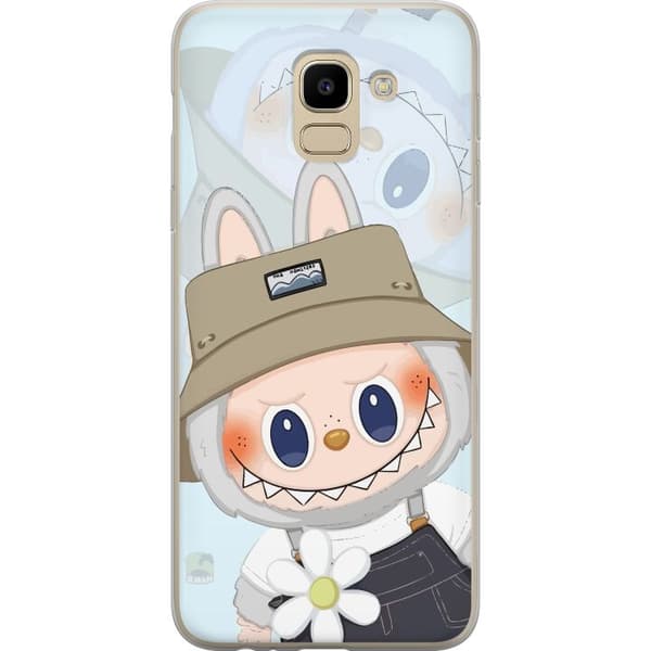 Samsung Galaxy J6 Läpinäkyvä kuori Labubu hattuineen - Pop Mart -hahmo Mr. Butcher retrotyylillä ja luonteella