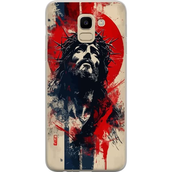 Samsung Galaxy J6 Läpinäkyvä kuori Jeesus ristillä - kristillinen aihe vahvalla symboliikalla uskosta ja toivosta