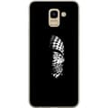 Pikkukuva 1 / 3: Samsung Galaxy J6 Läpinäkyvä kuori Keffiyeh-kuviointi - klassinen palestiinalainen mustavalkoinen shaali, jolla on kulttuurinen merkitys