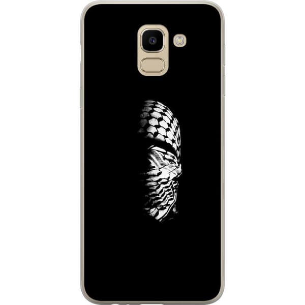 Samsung Galaxy J6 Läpinäkyvä kuori Keffiyeh-kuviointi - klassinen palestiinalainen mustavalkoinen shaali, jolla on kulttuurinen merkitys