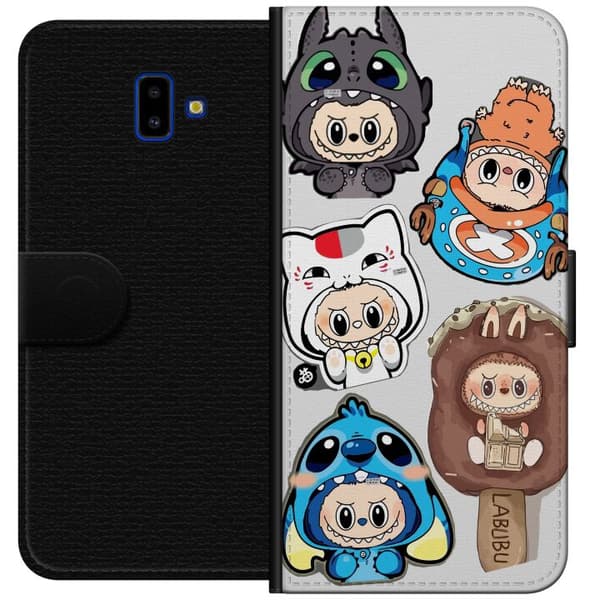 Samsung Galaxy J6+ Lommeboketui Labubu figure samling - Pop Mart Labubu The Monsters i fargerik design